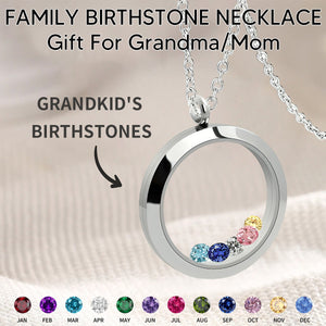 Personalized Grandma Mom Family Birthstone Necklace