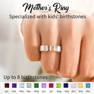 Personalized Birthstone Family Elegant Ring - Gift For Grandma/Mom