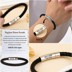 Hug From Heaven - Personalized Leather Bracelet