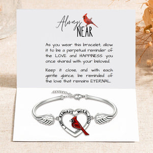 I Am Always With You - Memorial Cardinal Angel Wing Bracelet