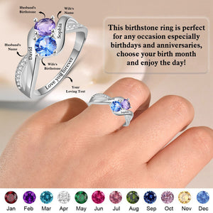 Love You Forever - Personalized Promise Birthstones Ring