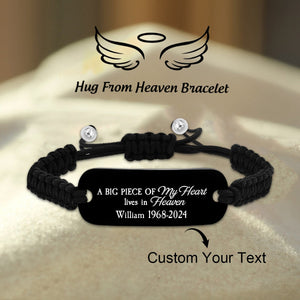 Personalized Engraved Memorial Text Personalized Rope Bracelet