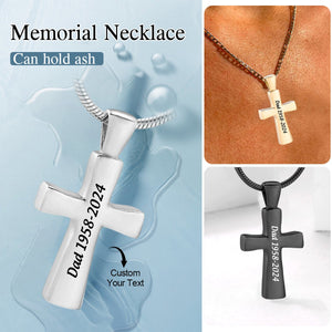 Personalized Memorial Cross Urn Necklace - Gift For Lover