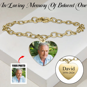 Personalized Engraved Photo Memorial Stainless Steel Bracelet