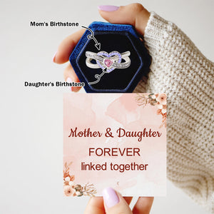 Personalized Mother & Daughter Forever Linked Together Custom Infinite Love Ring