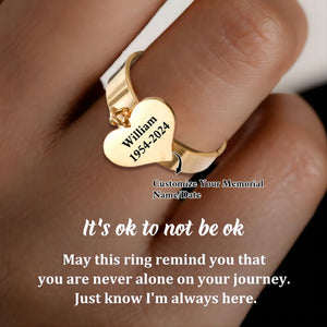 Personalized Custom Name&Date Memorial Adjustable Ring