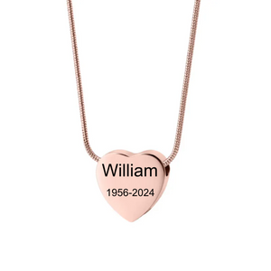 Personalized Memorial Custom Name&Date Heart Urn Necklace