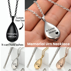 Personalized Drop-Shaped Memorial Urn Necklace - Gift For Lover