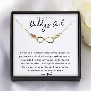 Always Be Daddy's Girl Personalized Birthstone Necklace , Loss of Dad Gift for Daughter