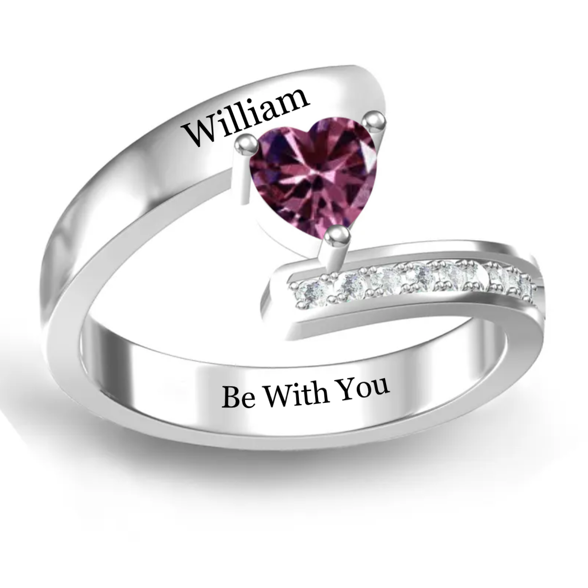 Personalized I'm A Wife To A Husband Birthstone Ring