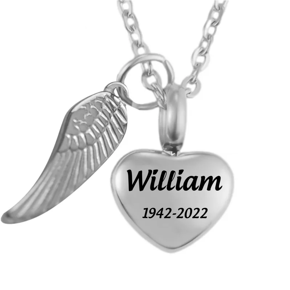 Personalized Heart Urn Pendant Necklace for Human Ashes