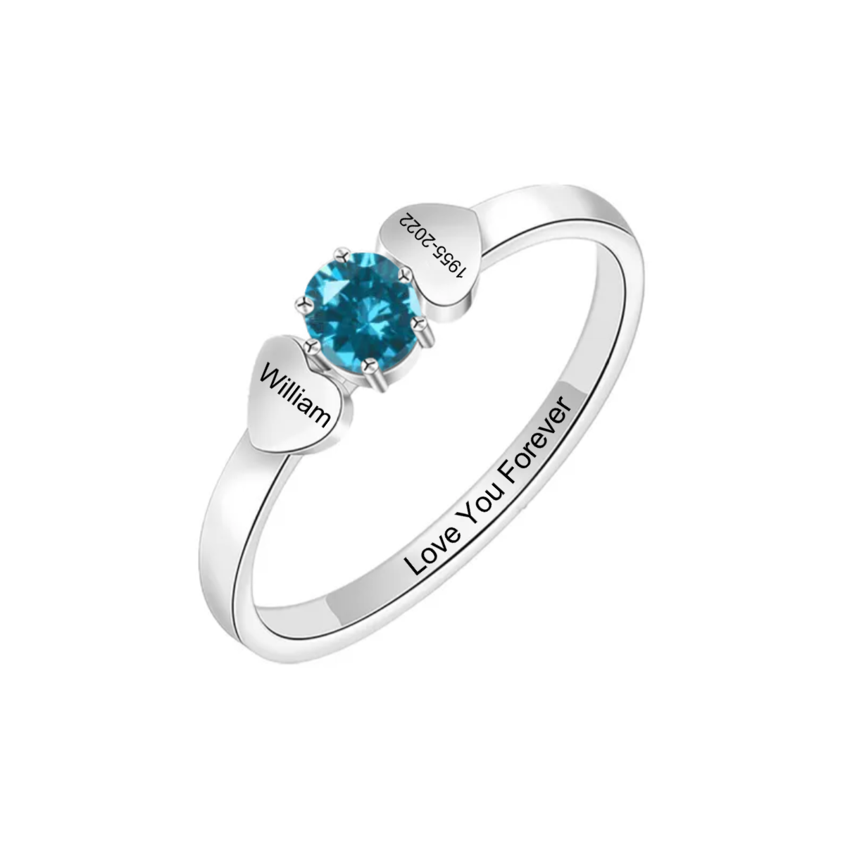 Personalized Birthstone Name Memorial Ring