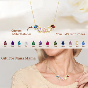 Personalized Grandma Mom Family Birthstone Necklace