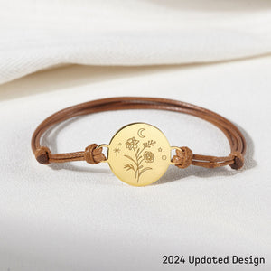 Personalized Grandma Mom 1-5 Family Birthflowers Bracelet