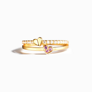 Mother & Daughter Love Heart Ring-Rings For Women