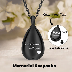 Personalized Drop-Shaped Memorial Urn Necklace - Gift For Lover