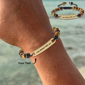 Always in my heart - Personalized Custom Text Unisex Bracelet