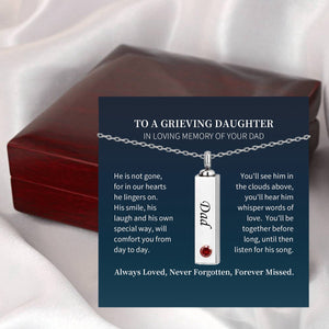 Personalized Birthstones Urn Necklace for Ashes , Loss of Dad Gift for Daughter