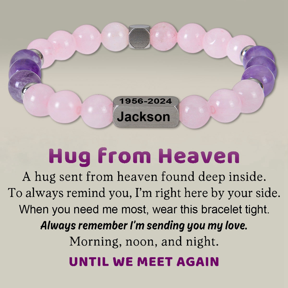 Personalized Custom Two-Sides Memorial Bracelet  - Gift For Lover