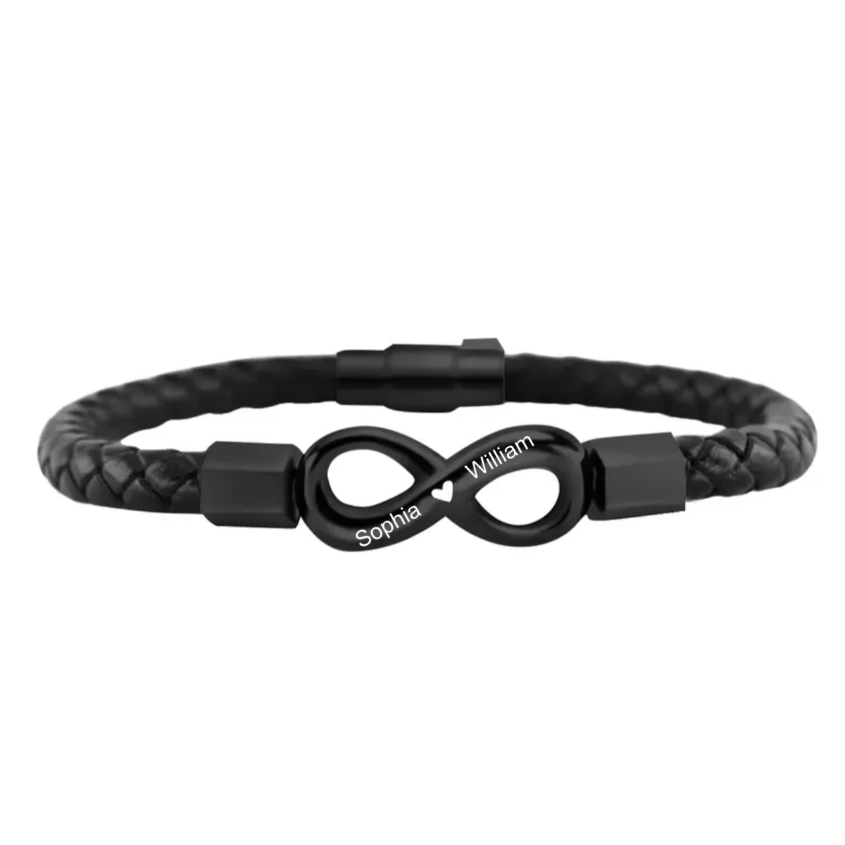 To My Man,Personalized Couple Names Infinity Leather Bracelet