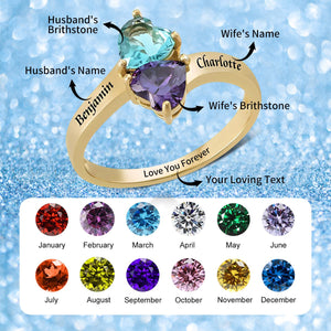 Love You Forever - Personalized Promise Birthstones Ring