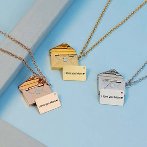 Mother's Day Gift-Custom Love Photo Letter Envelope Necklace