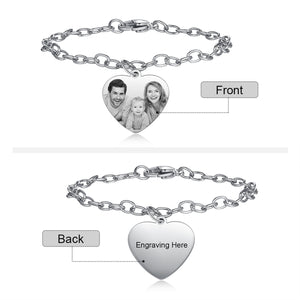 Personalized Engraved Photo Memorial Stainless Steel Bracelet