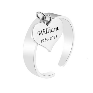 Personalized Custom Name&Date Memorial Adjustable Ring