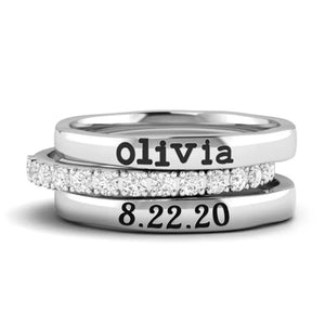 Love You Personalized Ring Stack