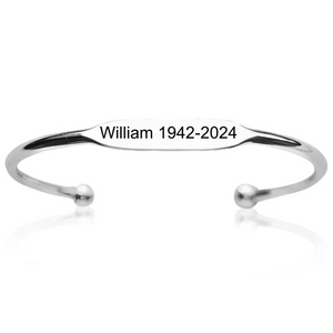 Personalized Name&Date Memorial Bangle Bracelet - Gift For Christmas