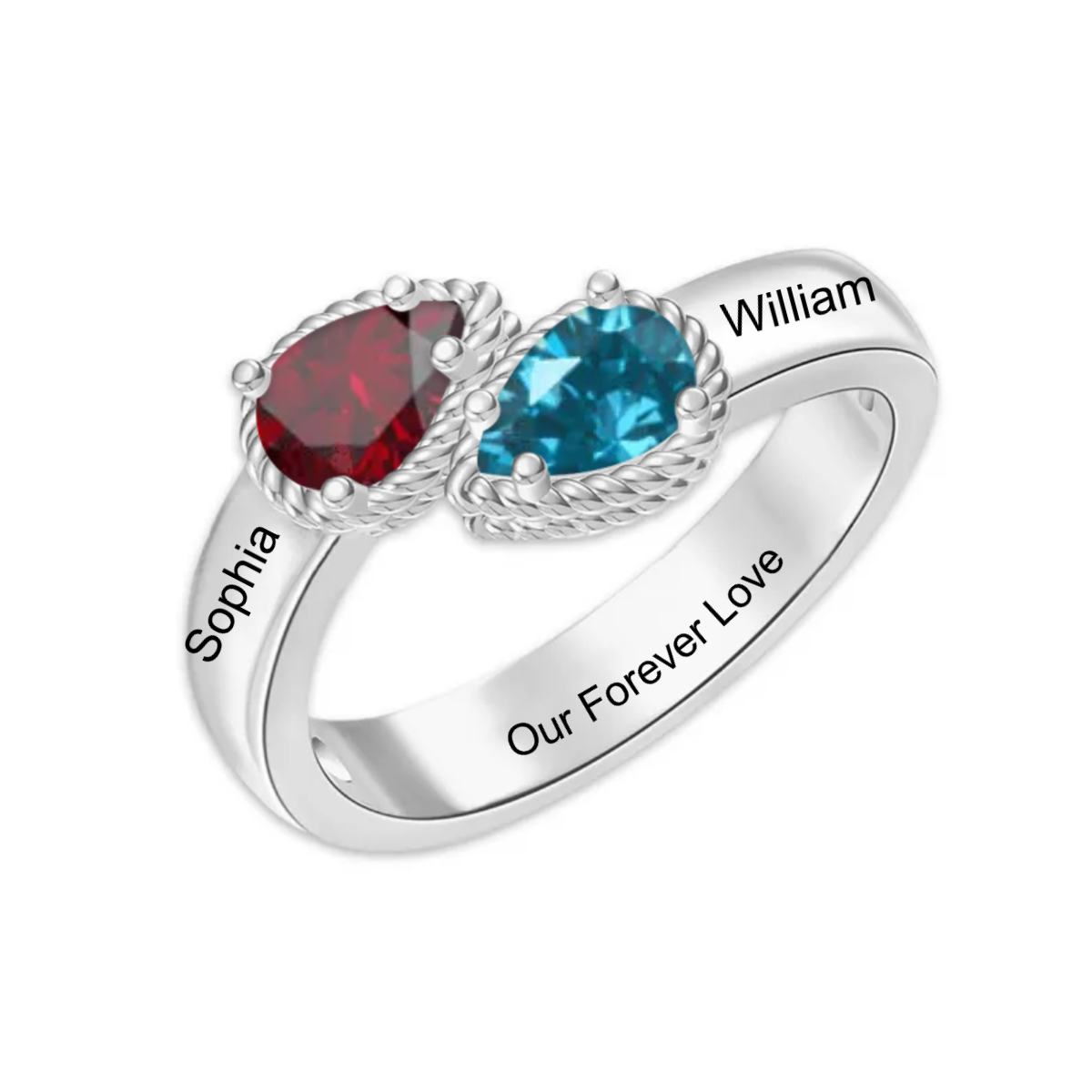 Our Forever Love - Personalized Promise Birthstones Ring