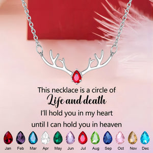 Personalized Memorial Birthstone Deer Urn Necklace - Gift For Christmas