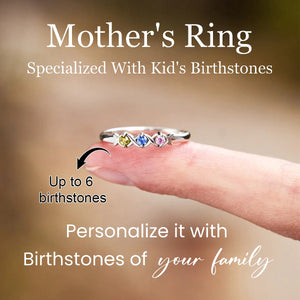 Personalized Grandma Mom 1-6 Birthstones Family Ring