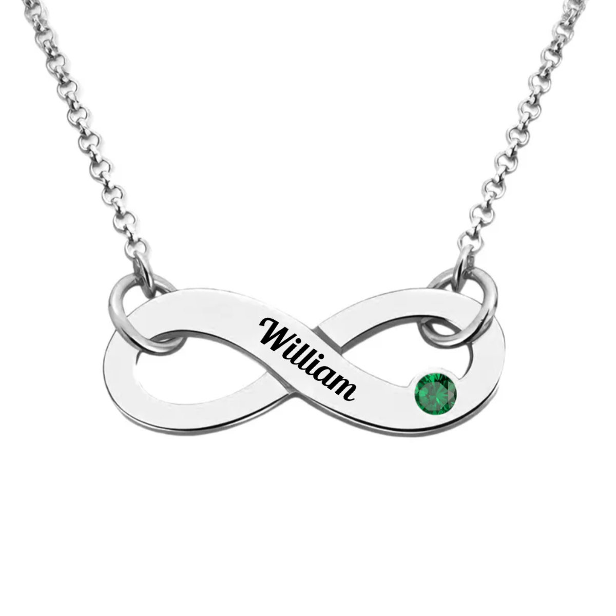 Personalized Birthstone Name Infinity Memorial Necklace