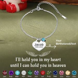 Personalized Name&Date Memorial Birthstone Bracelet