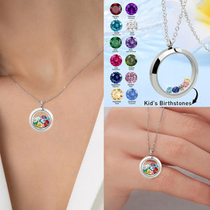 Personalized Grandma Mom Family Birthstone Necklace