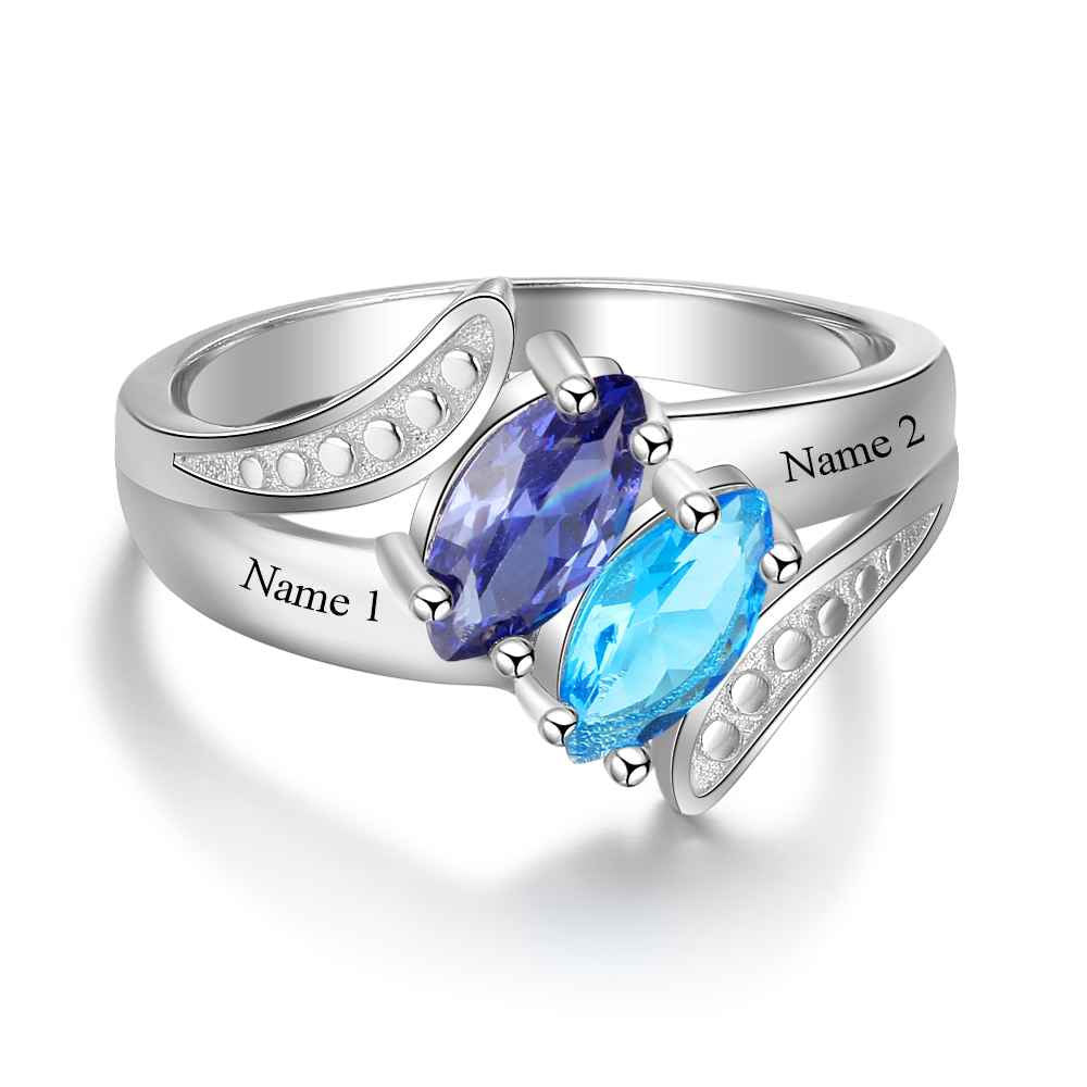 Love You Forever - Personalized Promise Birthstones Ring