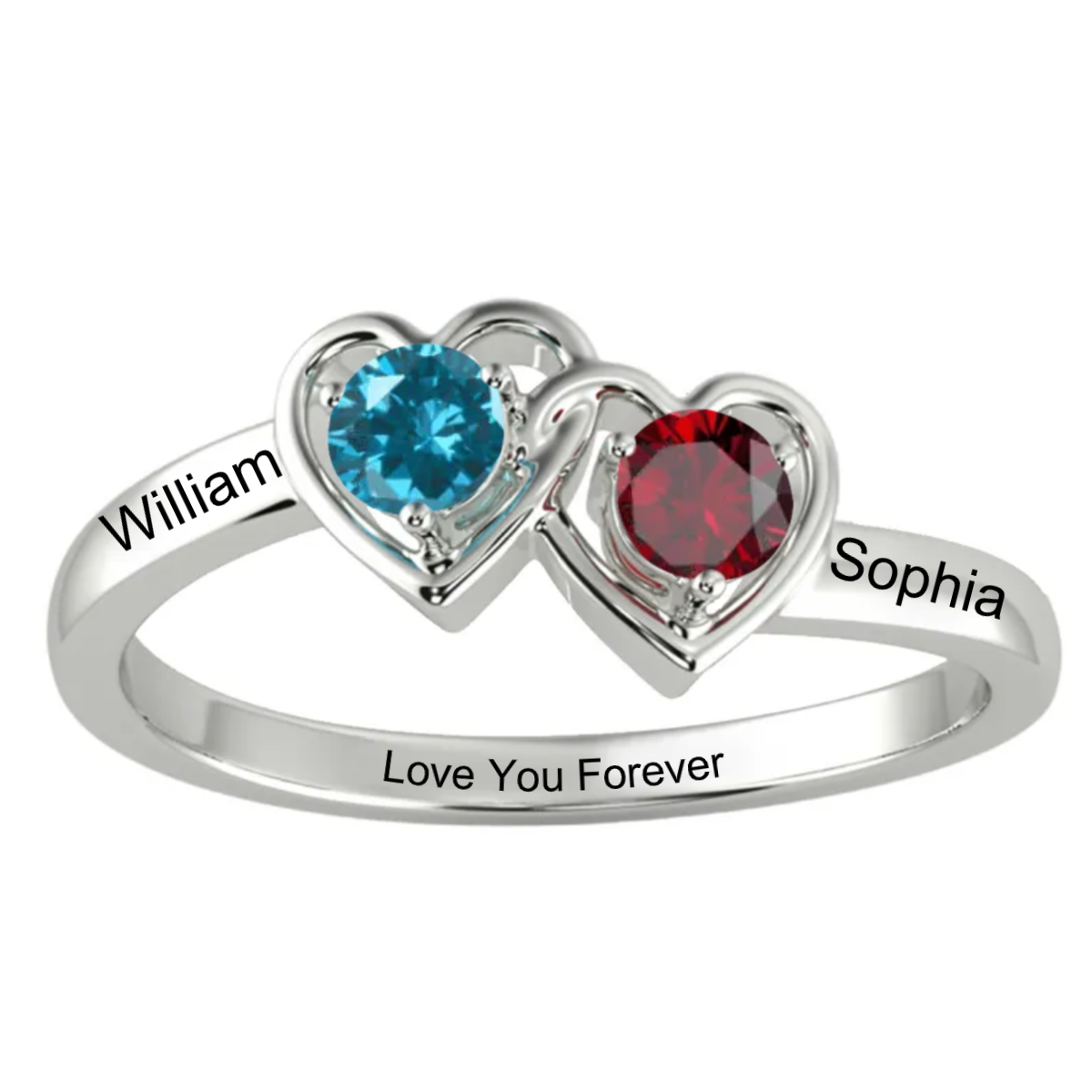 Love You Forever - Personalized Promise Birthstones Ring