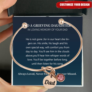 Personalized Memorial Bracelet, Loss of Dad Gift for Daughter