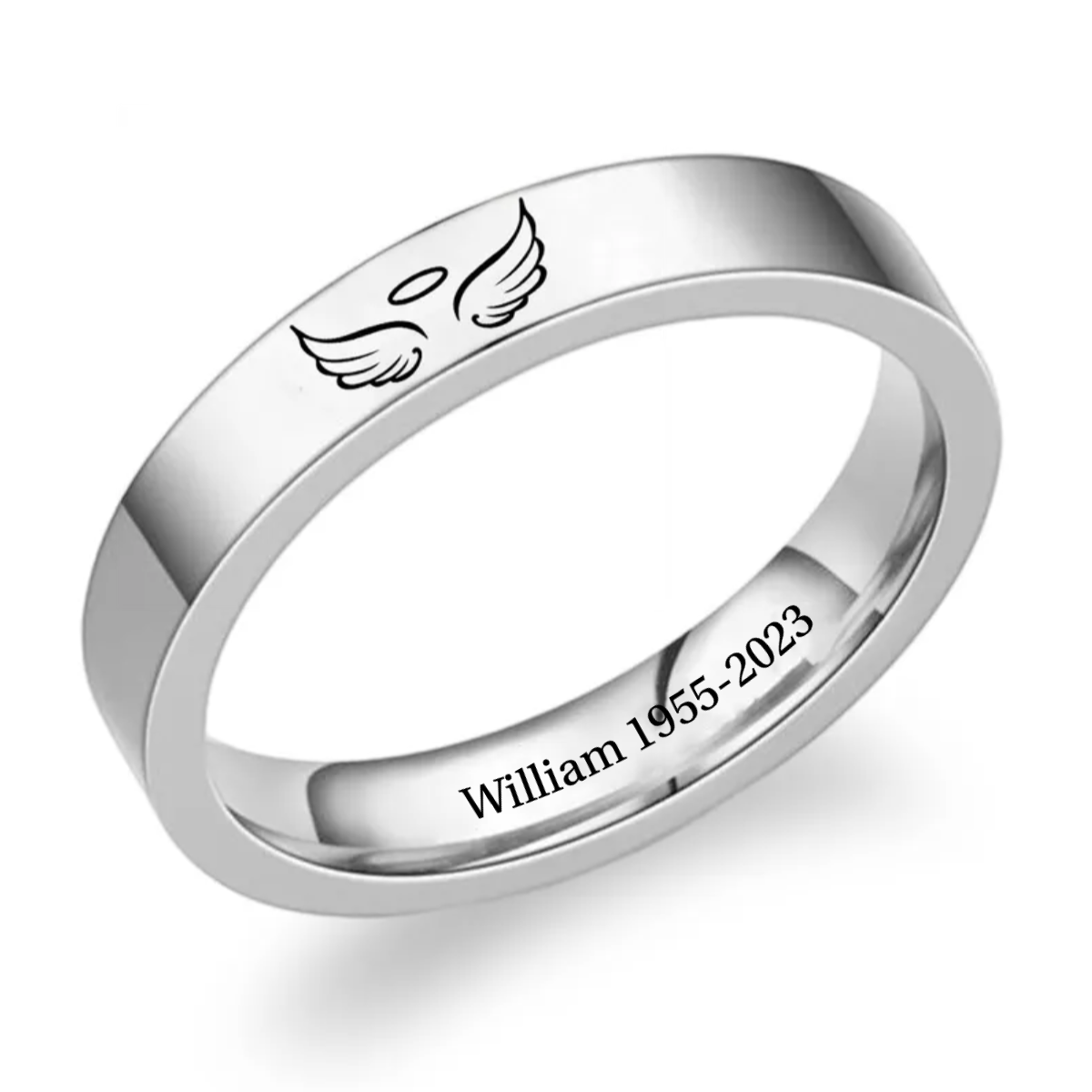 Personalized Hug from Heaven Wing Ring