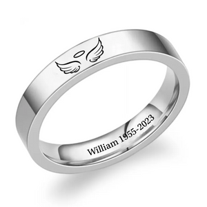 Personalized Hug from Heaven Wing Ring