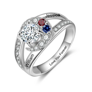 Love You Forever - Personalized Promise Birthstones Ring