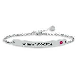 Personalized Birthstone Name&Date Memorial Bracelet