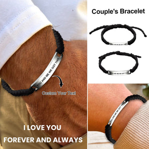 Personalized Custom Loving Text Braided Rope Bracelet - Gift For Couple