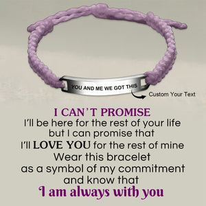 Personalized Custom Loving Text Braided Rope Bracelet - Gift For Couple