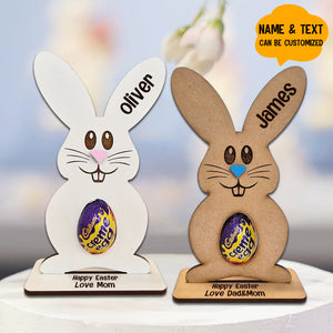 Personalized Bunny Easter Egg Creme Holder Decoration Treat Kinder Hunt Gifts