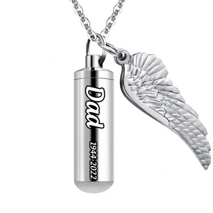 Personalized Cremation Urn Wing Engraved Memorial Human Urns Women Necklace