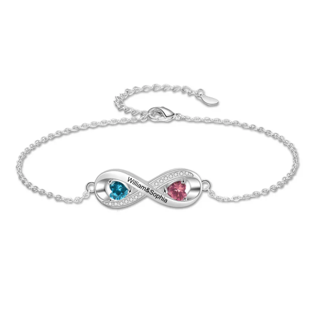 Personalized Infinity Name Birthstone Bracelet