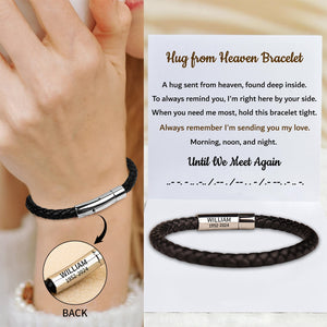 Hug From Heaven - Personalized Leather Bracelet