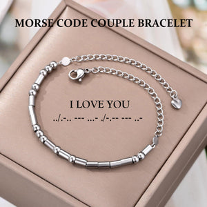 I Love You Matching Morse Code Bracelet For Couples